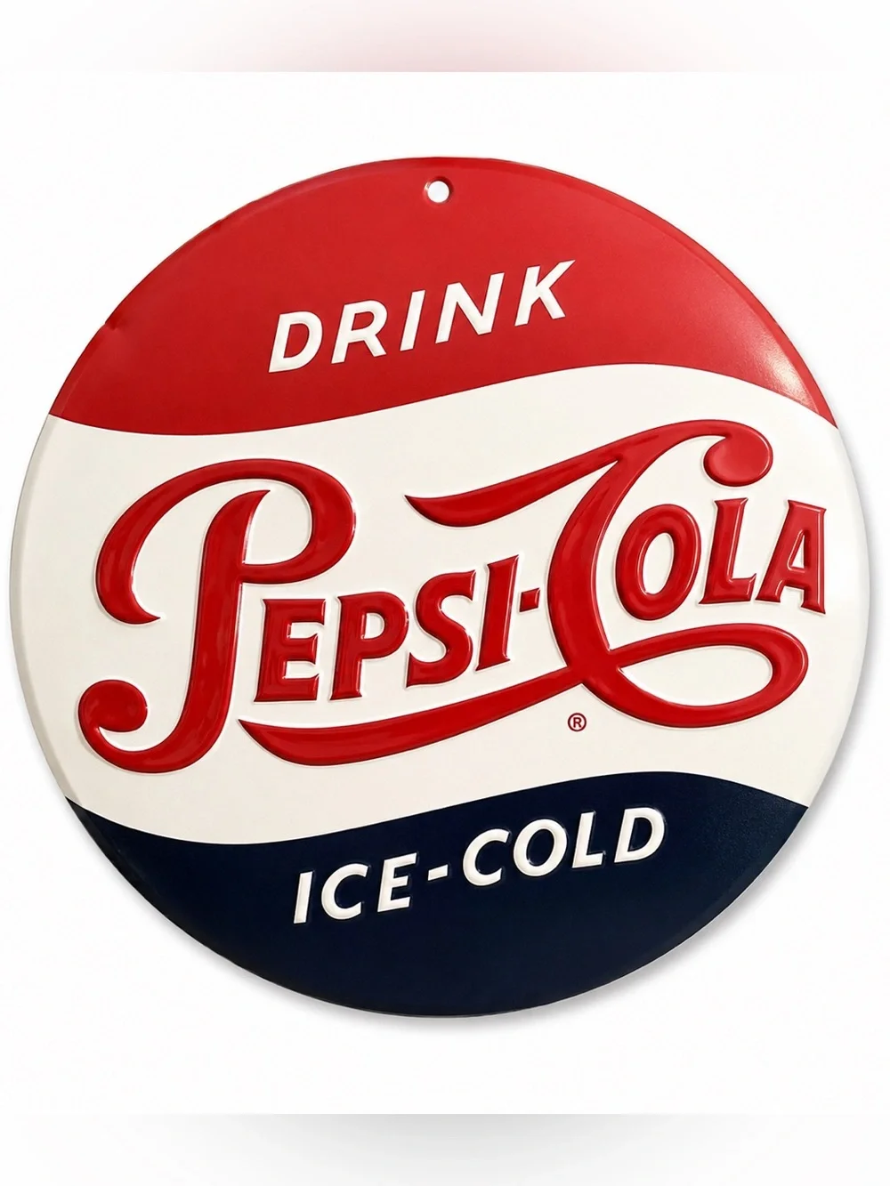 NEW Drink Pepsi-Cola Embossed Dome Metal Sign